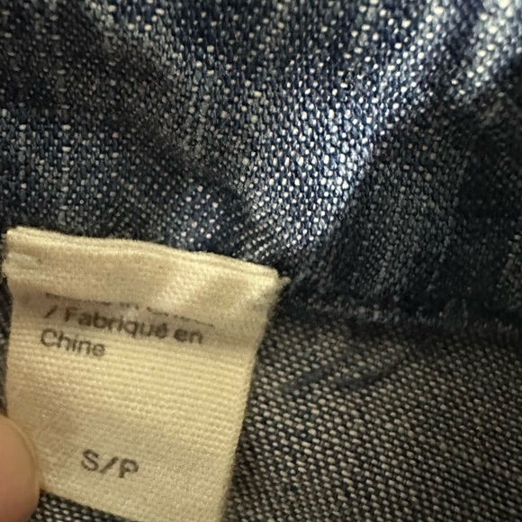 Eileen Fisher Blue Chambray Denim Asymmetrical Long Sleeve Shirt - Picture 11 of 14